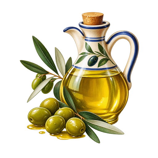 Campo de Montiel Olive Oil sticker illustration