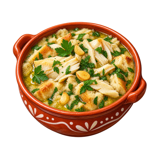 Açorda de bacalhau sticker illustration