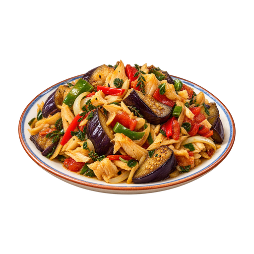 Saltfish and Eggplant sticker illustration