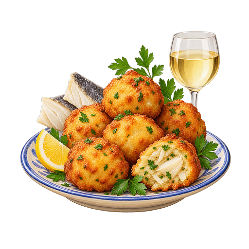 Salt Cod Meatballs sticker illustration