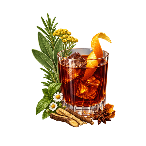 Amaro Dell’Erborista sticker illustration