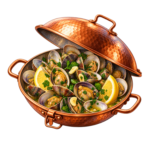 Amêijoas na cataplana sticker illustration