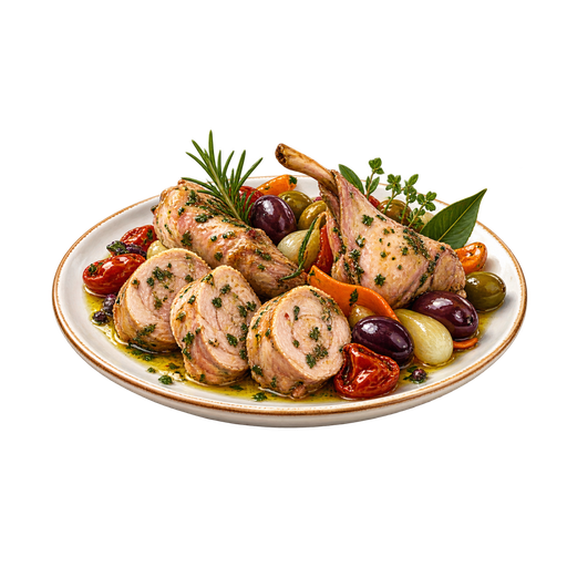 Antipasto di coniglio sticker illustration