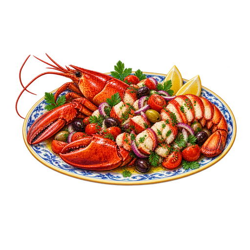 Aragosta alla Catalana sticker illustration