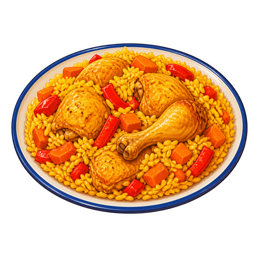 Arroz con Pollo Ecuatoriano sticker illustration