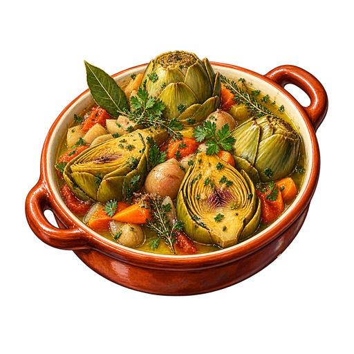 Artichauts à la barigoule sticker illustration
