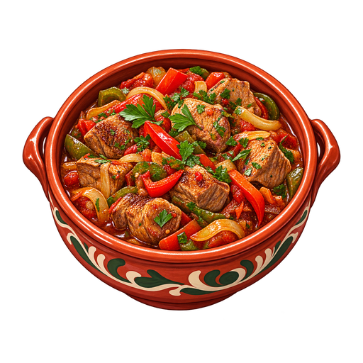 Axoa de veau sticker illustration