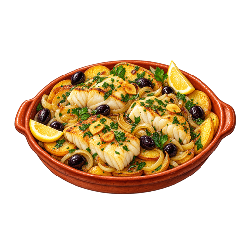 Bacalhau à Algarvia sticker illustration