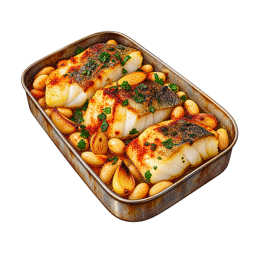 Catalan Baked Salt Cod sticker illustration