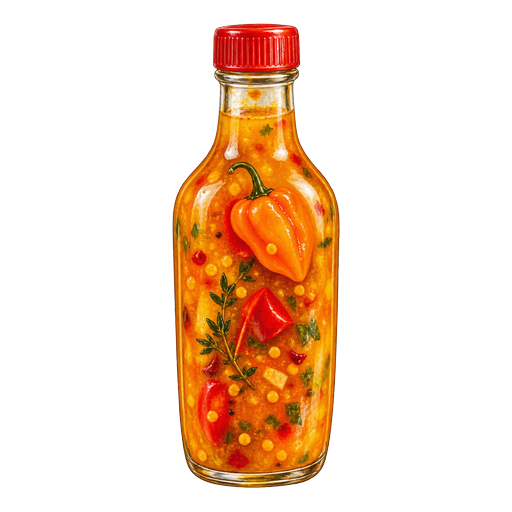 Bajan Pepper Sauce sticker illustration