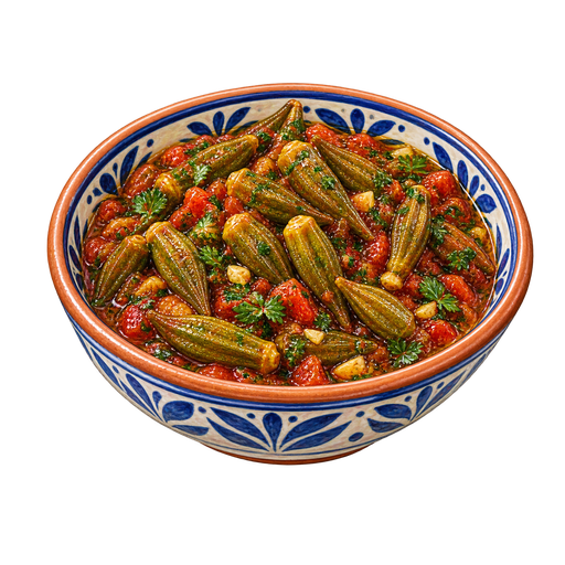 Okra in Olive Oil sticker illustration