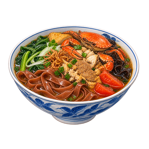 Bánh đa cua (Red Noodle Soup with Crab) sticker illustration