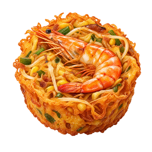 Bánh cống (Fried Shrimp Cake) sticker illustration