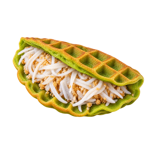 Bánh kẹp lá dứa (Coconut Pandan Waffles) sticker illustration