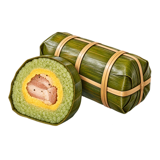 Bánh tét (Sticky Rice Cakes with Mung Beans or Pork) sticker illustration