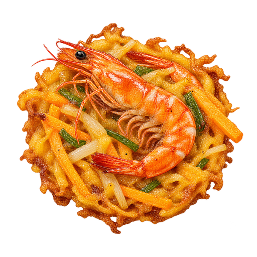 Bánh tôm (Shrimp and Sweet Potato Fritters) sticker illustration