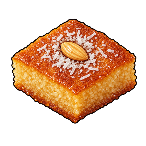 Basbousa sticker illustration