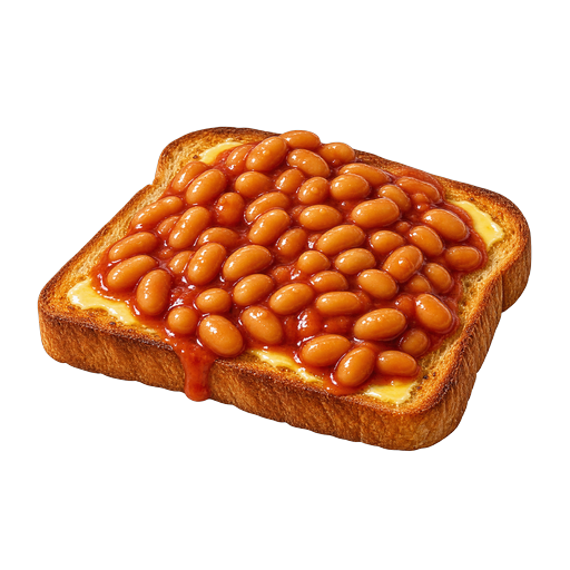 Beans on toast sticker illustration