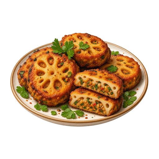 Beeh ki Tikki (Lotus-Root Patties) sticker illustration
