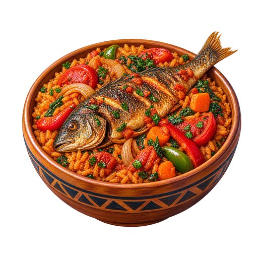 Gambian One-Pot Rice sticker illustration