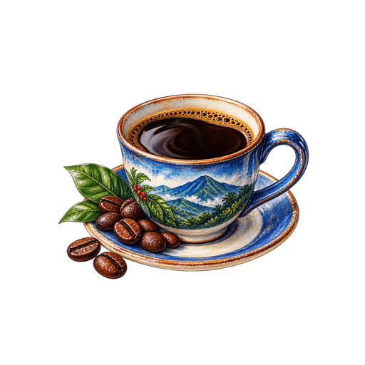 Blue Mountain Coffee sticker illustration