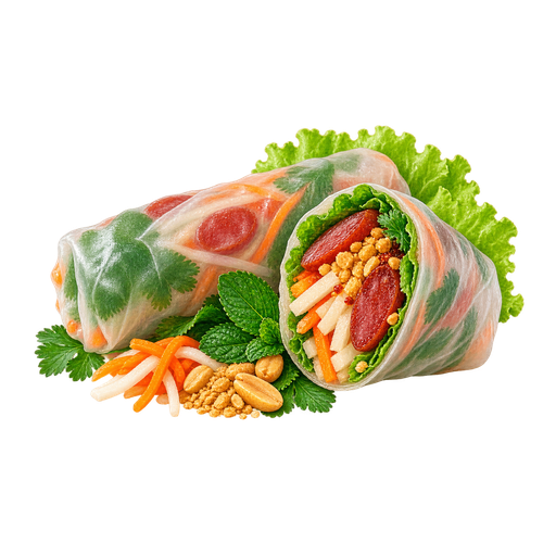 Bò bía (Spring Rolls with Chinese Sausage) sticker illustration