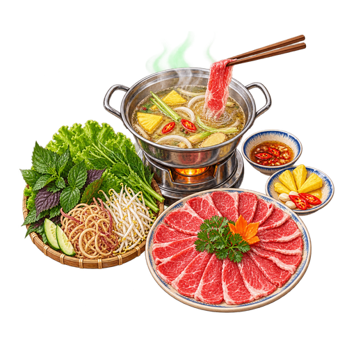 Bò nhúng dấm (Beef in Vinegar Hot Pot) sticker illustration