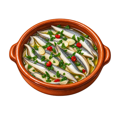 Basque Baked Anchovies sticker illustration