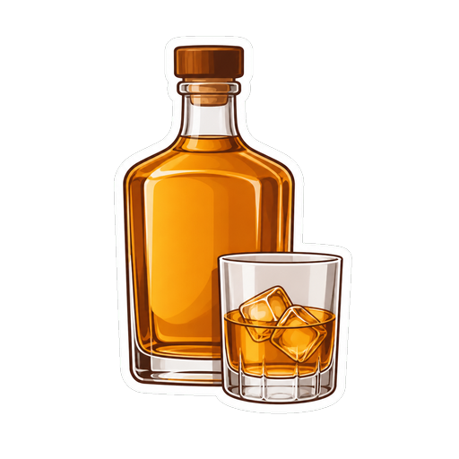 Captain Don's Whisky sticker illustration