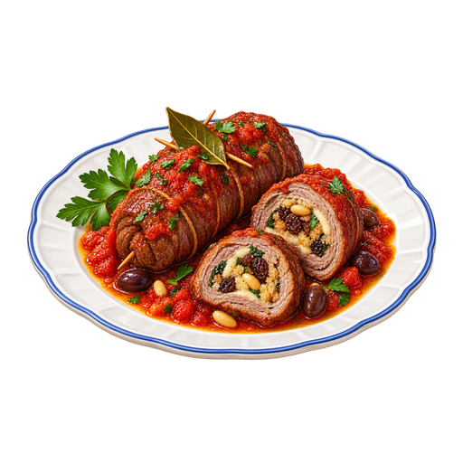 Braciole messinesi sticker illustration