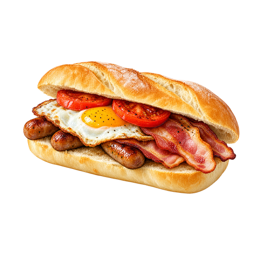 Breakfast roll sticker illustration