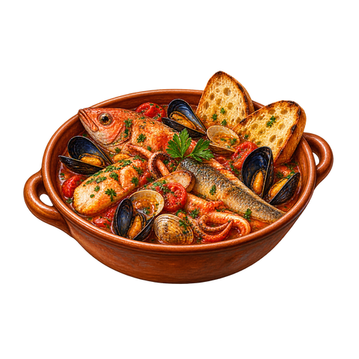 Brodetto alla recanatese sticker illustration