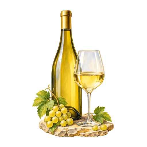 Bucelas Wine sticker illustration