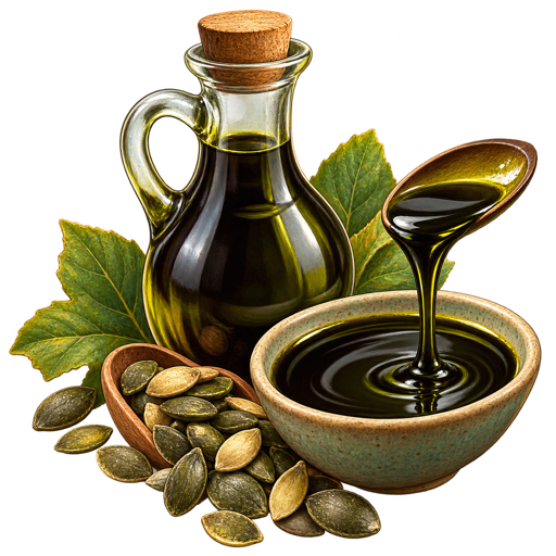 Styrian Pumpkin Seed Oil sticker illustration