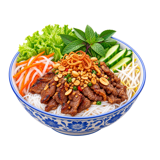 Bún bò nam bộ (Southern Vietnamese Beef Noodle Salad) sticker illustration
