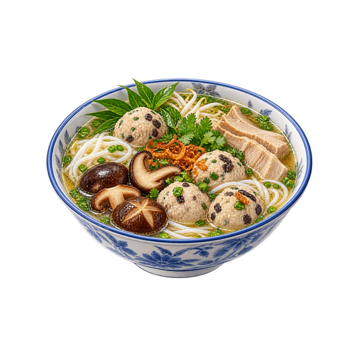 Bún mọc (Pork Ball Vermicelli Soup) sticker illustration