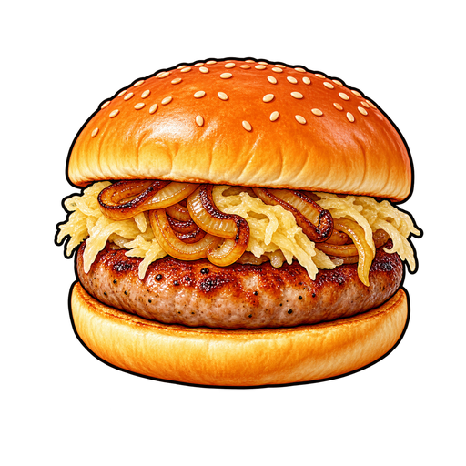 Kubie burger sticker illustration