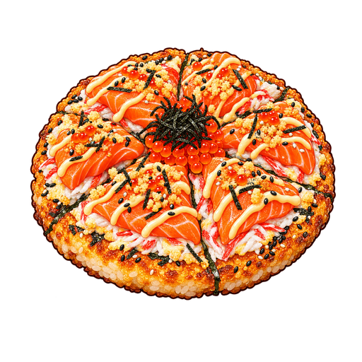 Sushi pizza sticker illustration
