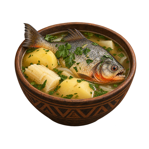 Caldo de Piraña sticker illustration
