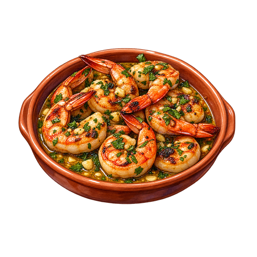 Shrimp in Garlic Wine sticker illustration