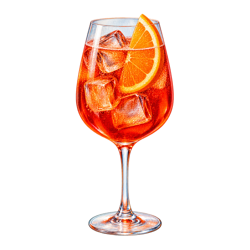 Campari spritz sticker illustration