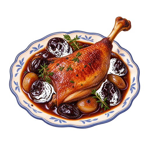 Canard aux pruneaux sticker illustration