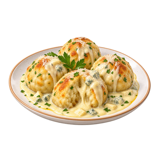 Canederli ai quattro formaggi sticker illustration