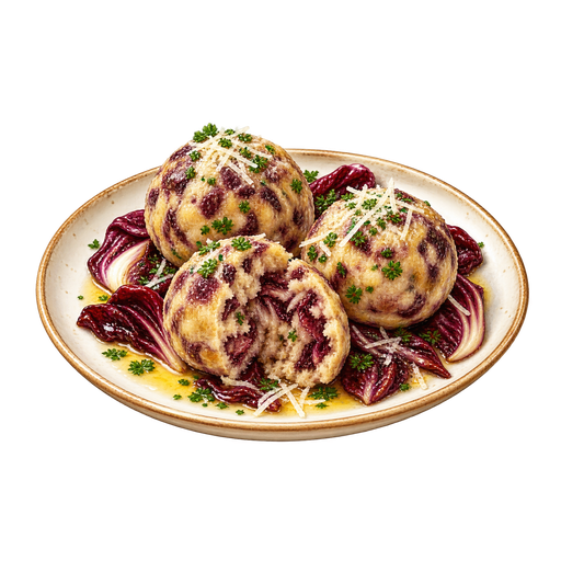 Canederli al radicchio sticker illustration
