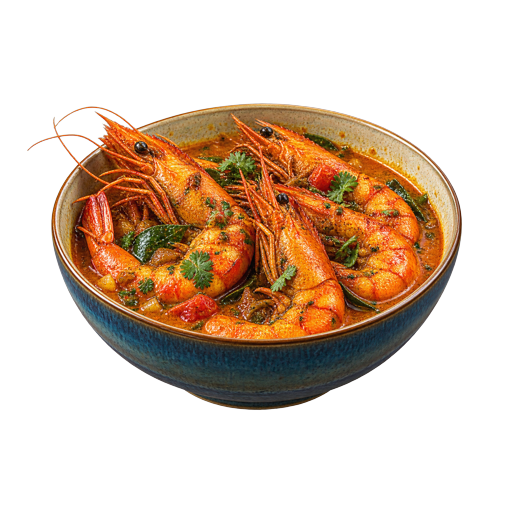 Freshwater Prawn Curry sticker illustration