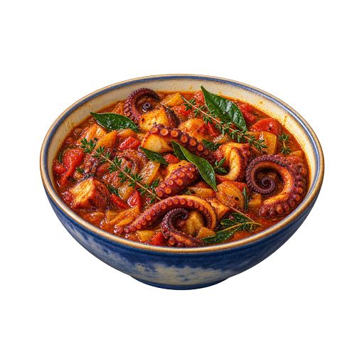 Octopus Curry sticker illustration