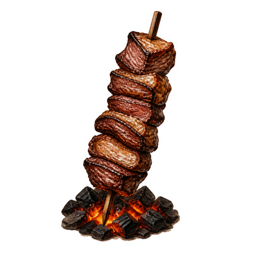 Carne en Vara sticker illustration