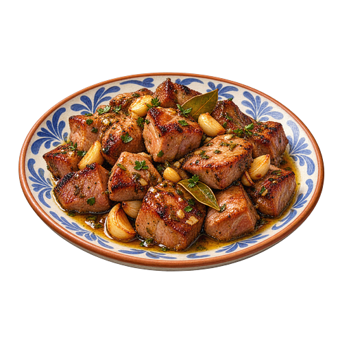 Madeiran Garlic-and-Wine Pork sticker illustration