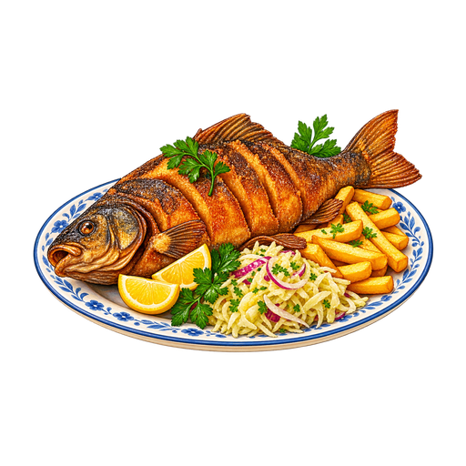 Carpe frite sundgauvienne sticker illustration