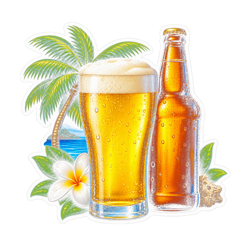 Caybrew Beer sticker illustration
